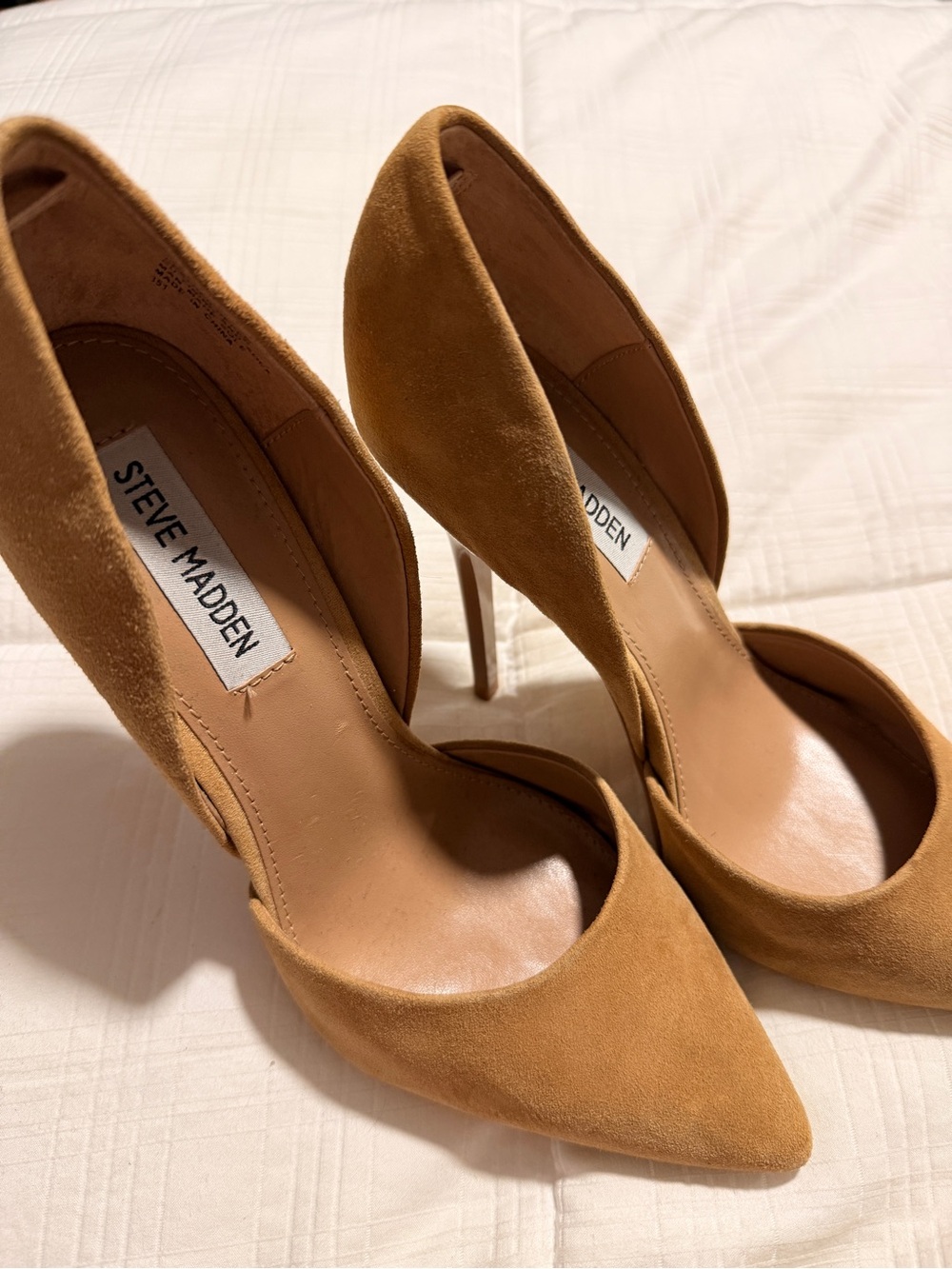 Steve Madden Camel Suede Pointed-Toe Stiletto Heels